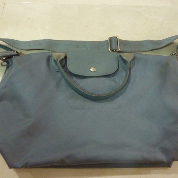LONGCHAMP Tote Bag Le Pliage Neo 2WAY Lightweight Blue w/ shoulder strap - Picture 14 of 15